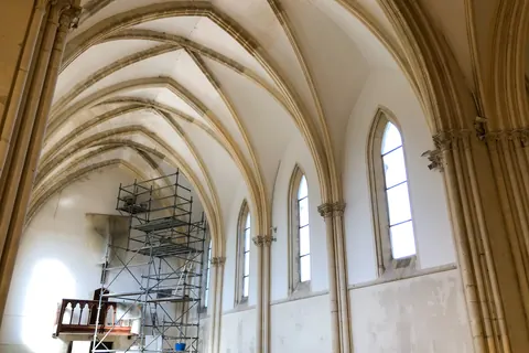 Enduits intérieurs — Badigeons de l’église de Bavent (14).